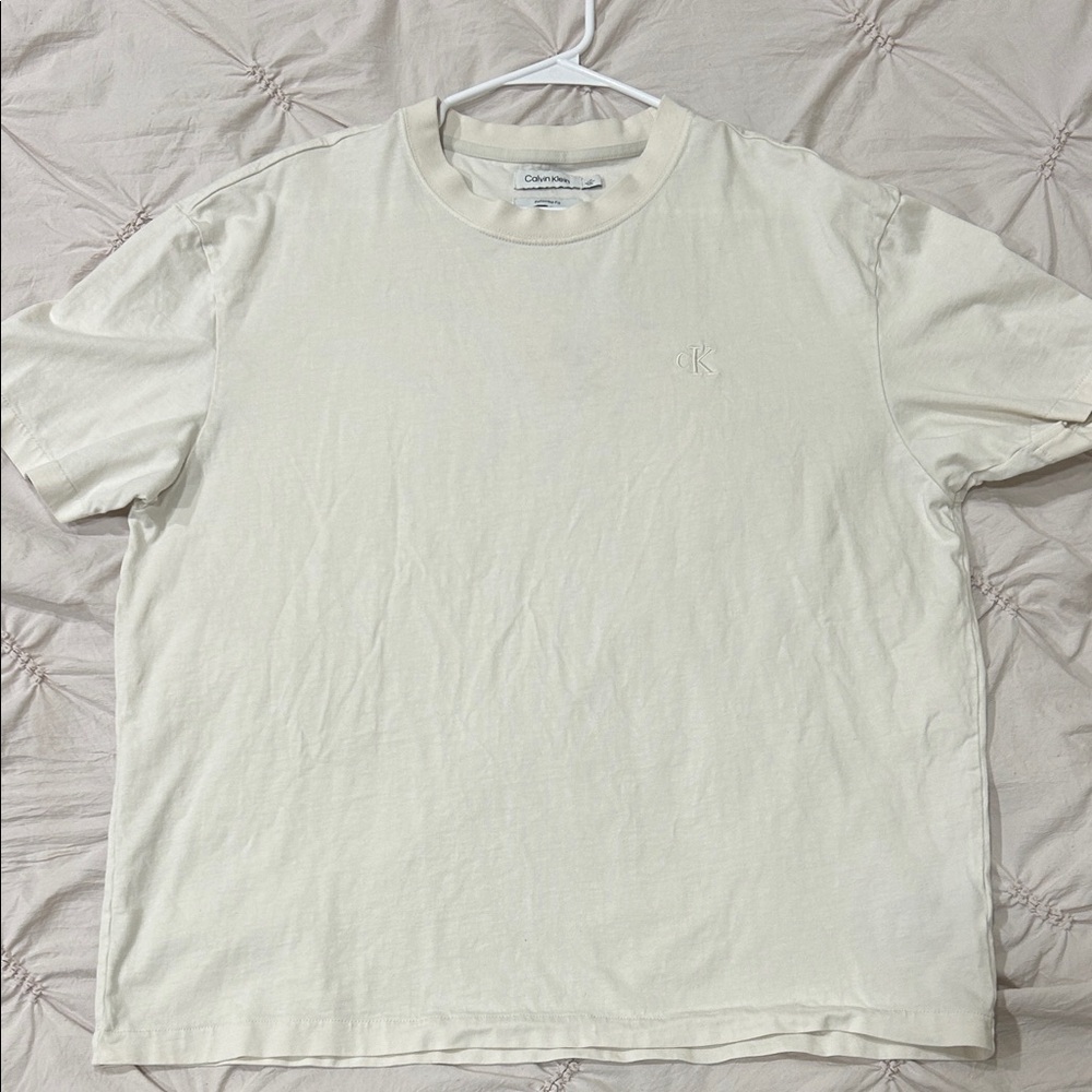 Calvin Klein Men's Off-White Short Sleeve Tee